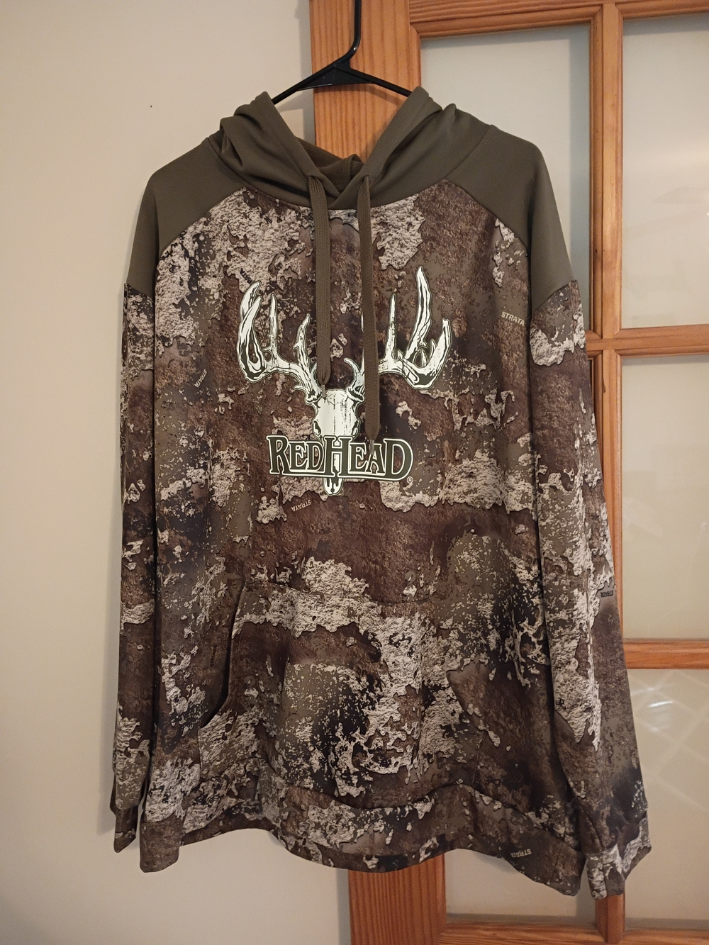 RedHead Olive & Brown Camo Pullover Hoodie with Antler Logo